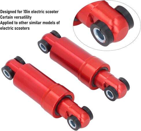 1 Pair Electric Scooter Rear Shock Absorber, 10in Suspension System, Heavy Duty Spring Damping for Folding EScooters, Universal Fit Replacement Part (Red) in Saudi Arabia