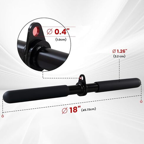 LAT Pulldown Bar Cable Attachment-360°Low-Noise Rotating Straight Bar, Heavy-Duty Steel Tube, High-Density Non-Slip Rubber Grip, Scratch-Resistant Coating, Home and Gym Accessory in Kuwait