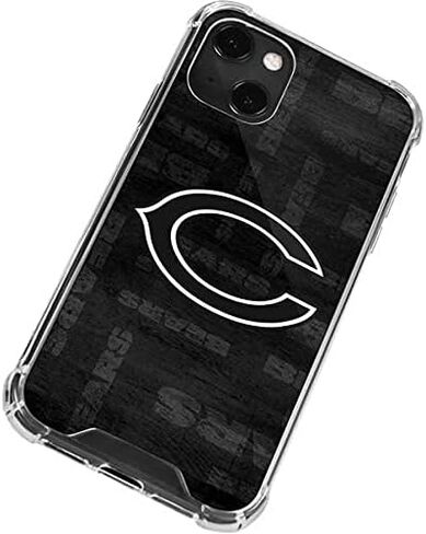 حافظة هاتف Skinit الشفافة متوافقة مع iPhone 13 Mini - تصميم أسود وأبيض مرخص رسميًا من NFL Chicago Bears in Saudi Arabia
