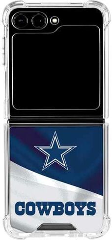 Skinit Clear Phone Case Compatible with Galaxy Z Flip5 5G - Officially Licensed NFL Dallas Cowboys Design in Saudi Arabia