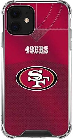 حافظة هاتف Skinit الشفافة متوافقة مع iPhone 12 - تصميم جيرسي لفريق NFL San Francisco 49ers مرخص رسميًا in Saudi Arabia