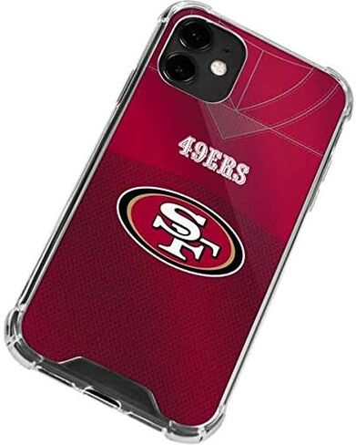 حافظة هاتف Skinit الشفافة متوافقة مع iPhone 12 - تصميم جيرسي لفريق NFL San Francisco 49ers مرخص رسميًا in Saudi Arabia