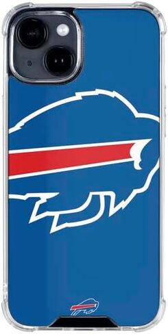 حافظة هاتف Skinit الشفافة متوافقة مع iPhone 15 - تصميم شعار كبير مرخص رسميًا من NFL Buffalo Bills in Saudi Arabia