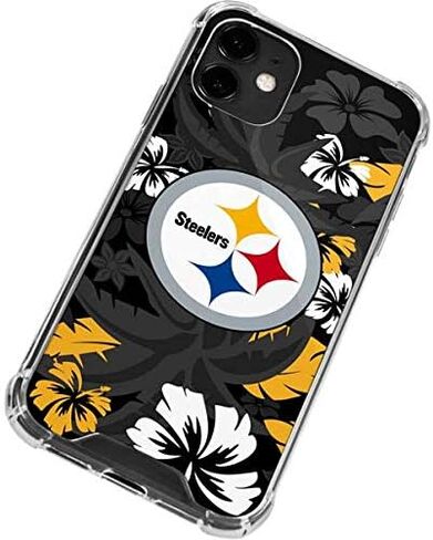 Skinit Clear Phone Case Compatible with iPhone 12 - Officially Licensed NFL Pittsburgh Steelers Tropical Print Design in Saudi Arabia