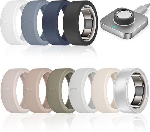 10 عبوات من أغطية الحلقات المتوافقة مع Oura Ring Gen 4/4 سيراميك/Gen 3، واقي حلقة سيليكون رفيع للغاية مضاد للخدش للنساء والرجال أثناء ممارسة التمارين الرياضية، شحن بدون إزالة، قبضة داخلية مطورة in Kuwait