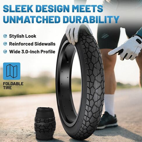 2 Pack Fat Bike Tires 20x3 (76-406) All-Terrain Bike Tires, Silent for Electric Bikes, Beach Cruisers Snow Bikes for City Paved Road, Country Road (Black (2 Tires&2 Tubes), 20x3 (76-406)) in Saudi Arabia