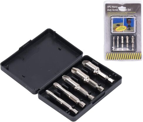 مجموعة 5 قطع من البراغي الفولاذية عالية السرعة مع ساق سداسية لإزالة المسامير والمسامير المكسورة في إصلاحات السيارات والمنزل بنفسك in Kuwait