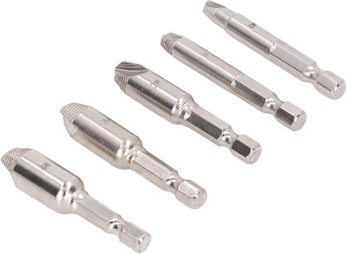 مجموعة 5 قطع من البراغي الفولاذية عالية السرعة مع ساق سداسية لإزالة المسامير والمسامير المكسورة في إصلاحات السيارات والمنزل بنفسك in Kuwait