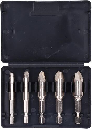 مجموعة 5 قطع من البراغي الفولاذية عالية السرعة مع ساق سداسية لإزالة المسامير والمسامير المكسورة في إصلاحات السيارات والمنزل بنفسك in Kuwait