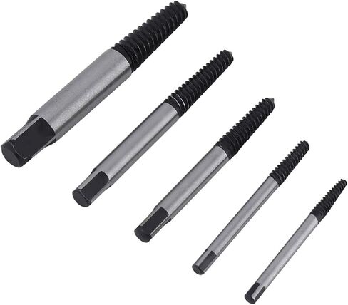 مجموعة مستخرج البراغي 5 قطع من Pssopp، أداة إزالة تالفة للبراغي المقلمة الصدئة مع فلوت حلزوني لليد اليسرى، مناسبة للبراغي 4 مم إلى 18 مم in Kuwait