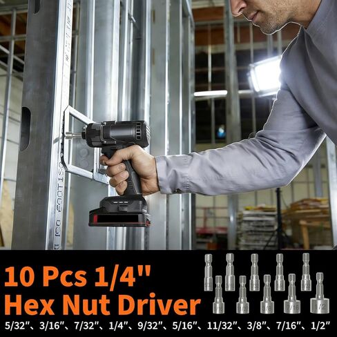 مجموعة لقم مثقاب مكونة من 350 قطعة لإصلاح المنزل وتجميع الأثاث، مجموعة لقم مفك الصدمات مع لقم أمان ومآخذ ومفاتيح سداسية ومناشير ثقب - ENERTWIST in Kuwait