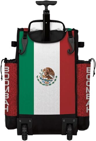 حقيبة Boombah Rolling Superpack 2.0 للبيسبول/الكرة اللينة - 23-1/2" x 13-1/2" x 9-1/2" - المكسيك كيلي أخضر/أحمر/أبيض - مقبض تلسكوبي - يحمل 4 مضارب - إصدار بعجلات in Saudi Arabia