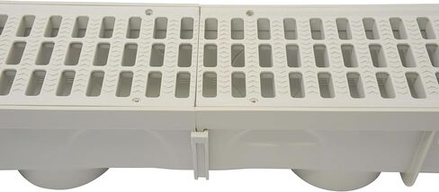 NDS 5" Pro Series Deep Profile Channel Drain Kit With HDPE Plastic Grates and End Caps, Trench & Channel Drainage For Driveway, Patio, Pool Deck, Courtyard, 5.5" x 39.4", Gray in Saudi Arabia