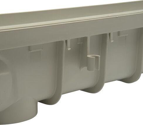 NDS 5" Pro Series Deep Profile Channel Drain Kit With HDPE Plastic Grates and End Caps, Trench & Channel Drainage For Driveway, Patio, Pool Deck, Courtyard, 5.5" x 39.4", Gray in Saudi Arabia