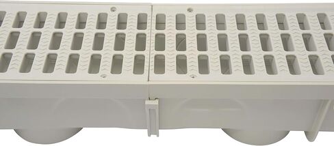 NDS 5" Pro Series Deep Profile Channel Drain Kit With HDPE Plastic Grates and End Caps, Trench & Channel Drainage For Driveway, Patio, Pool Deck, Courtyard, 5.5" x 39.4", Gray in Saudi Arabia