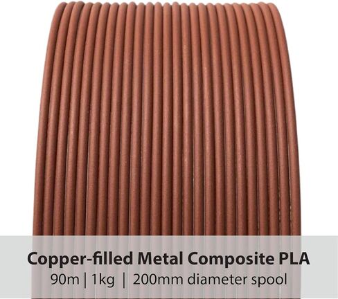 Protopasta Copper Filled PLA 3D Printer Filament | ProtoPlant Metal-Filled PLA Plastic Printer Filament with 60% Copper | Polish and Patina Friendly Metal Composite Filament | 1kg Metallic Spool in Saudi Arabia