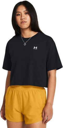 Under Armor Womens Box Box Logo Shirt Shirt ، (100) أبيض / / أسود ، xx-small in Kuwait