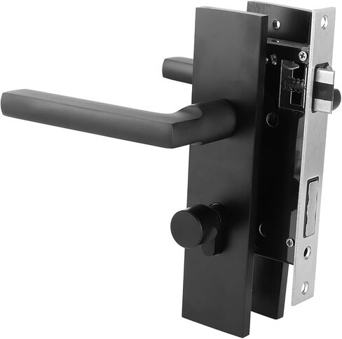 Focket Black Room Door Lock, Space Aluminum, with Keys and Portable Safety Handle for Bedroom and Interior Exterior Doors in Saudi Arabia