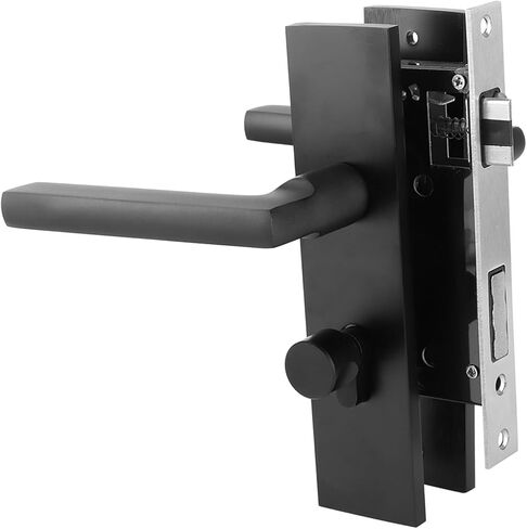 Focket Black Room Door Lock, Space Aluminum, with Keys and Portable Safety Handle for Bedroom and Interior Exterior Doors in Saudi Arabia