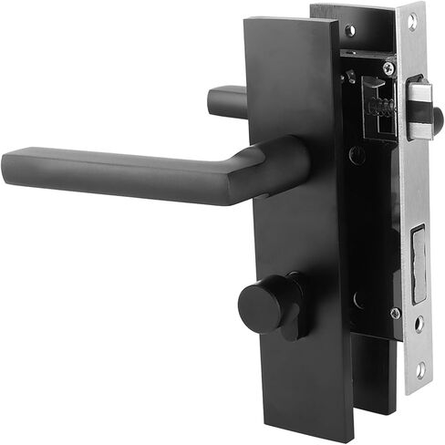 Focket Black Room Door Lock, Space Aluminum, with Keys and Portable Safety Handle for Bedroom and Interior Exterior Doors in Saudi Arabia