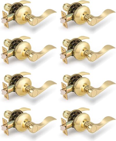 Gobrico 6 Pack Wave Passage Interior Door Lever Handles, Matte Black Hallway/Closet Knob Without Locking for Right/Left Handed Door in Saudi Arabia