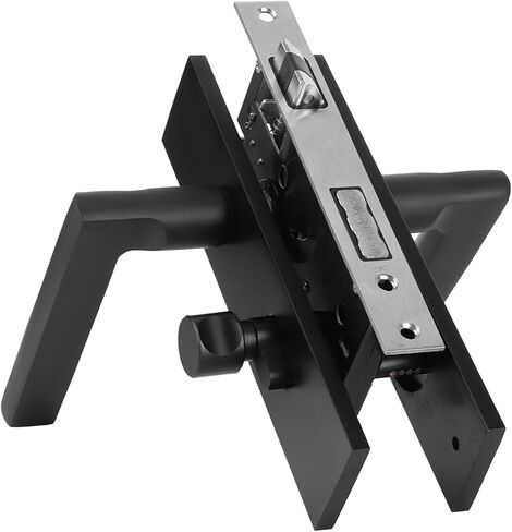 Focket Black Room Door Lock, Space Aluminum, with Keys and Portable Safety Handle for Bedroom and Interior Exterior Doors in Saudi Arabia