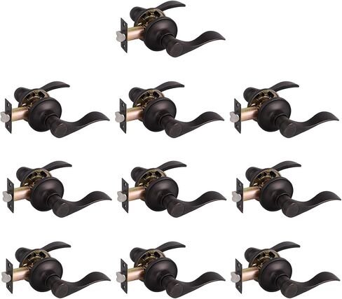 Gobrico 6 Pack Wave Passage Interior Door Lever Handles, Matte Black Hallway/Closet Knob Without Locking for Right/Left Handed Door in Saudi Arabia