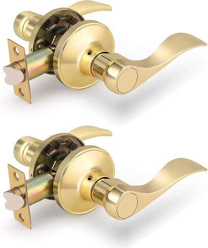Gobrico 6 Pack Wave Passage Interior Door Lever Handles, Matte Black Hallway/Closet Knob Without Locking for Right/Left Handed Door in Saudi Arabia