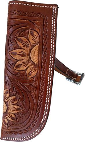 Sunflower Tooled Brushed Oil Leather Flag Carrier in Saudi Arabia
