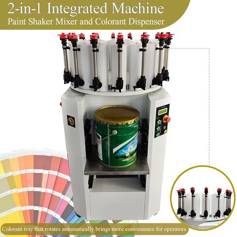 خلاط شاكر طلاء أوتوماتيكي وموزع تلوين يدوي من TECHTONGDA، آلة خلط ألوان تلوين الطلاء 2 في 1، 16 علبة، حجم الخلط 0.5 لتر - 20 لتر، شاكر حبر أوتوماتيكي 110 فولت in Kuwait