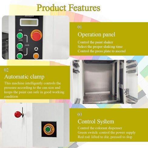 خلاط شاكر طلاء أوتوماتيكي وموزع تلوين يدوي من TECHTONGDA، آلة خلط ألوان تلوين الطلاء 2 في 1، 16 علبة، حجم الخلط 0.5 لتر - 20 لتر، شاكر حبر أوتوماتيكي 110 فولت in Kuwait