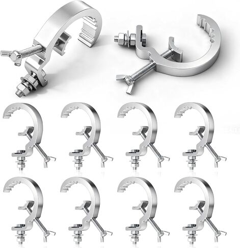 10 عبوات من خطافات المشبك الخفيفة للمسرح مناسبة لأنابيب أنبوبية 30-50 مم، سعة تحميل 55 رطل من سبائك الألومنيوم مشابك مضادة للإصابات، ملحقات المعدات الثقيلة لتركيب عمود الرأس المتحرك لبقعة DJ in Kuwait