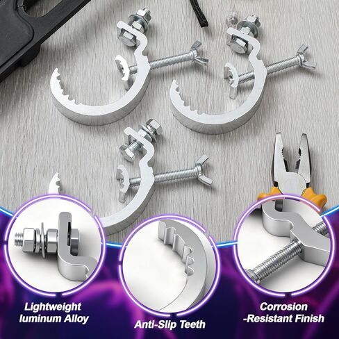 10 عبوات من خطافات المشبك الخفيفة للمسرح مناسبة لأنابيب أنبوبية 30-50 مم، سعة تحميل 55 رطل من سبائك الألومنيوم مشابك مضادة للإصابات، ملحقات المعدات الثقيلة لتركيب عمود الرأس المتحرك لبقعة DJ in Kuwait