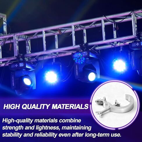 10 عبوات من خطافات المشبك الخفيفة للمسرح مناسبة لأنابيب أنبوبية 30-50 مم، سعة تحميل 55 رطل من سبائك الألومنيوم مشابك مضادة للإصابات، ملحقات المعدات الثقيلة لتركيب عمود الرأس المتحرك لبقعة DJ in Kuwait