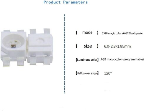 200 قطعة SK6812 Mini-E RGB (مشابه WS2812B) SK6812 3228 SMD Pixels LED رقاقة قابلة للتوجيه بشكل فردي بالألوان الكاملة DC 5V، أبيض، 500076361 in Kuwait