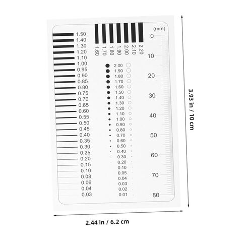 قطعتان من مسطرة قياس الكشف عن الخلل الشفاف، أداة قياس عالية الدقة للشقوق والخدوش، تصميم محمول وصغير الحجم لقياسات دقيقة in Kuwait