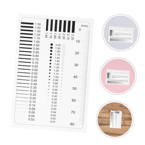 قطعتان من مسطرة قياس الكشف عن الخلل الشفاف، أداة قياس عالية الدقة للشقوق والخدوش، تصميم محمول وصغير الحجم لقياسات دقيقة in Kuwait