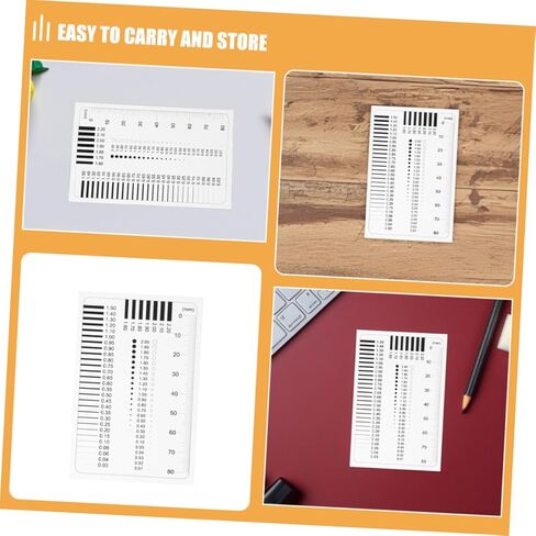 IMIKEYA 2Pcs Transparent Flaw Detection Ruler Precision Measurement Tool for Scratch Measurement Versatile Gauge for Line Defects and Crack Comparison in Saudi Arabia