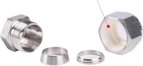 غطاء طرفي 1/16 بوصة - 1 بوصة 3-25 مم أنبوب OD ضغط Union SUS316L 304 وصلة تركيب أنابيب من الفولاذ المقاوم للصدأ موصل متري قفل صامولة UNF (2000 PSI SS304، 16MM_METRIC NUT) in Kuwait