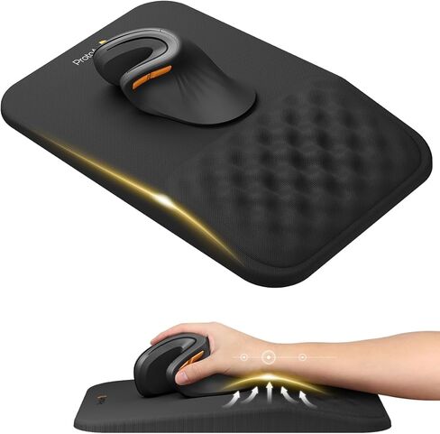 ProtoArc Ergonomic Mouse Pad with Wrist Rest, MP50 Mousepad with Massage Design, Soft Memory Foam and Non-Slip PU Base for Pain Relief, Desk, Home, Office, 12x8 Inches, Black in Saudi Arabia