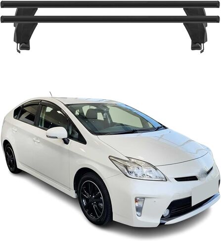 OMAC Roof Rack Cross Bars for Toyota Prius 2010 to 2015, Rooftop Luggage Carrier, Smooth Roof Cars, Lockable,Aluminum, 2 Pieces, Black in Saudi Arabia
