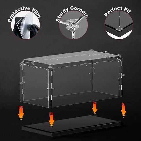 Championship Belt Display Case, 24"x16"x16" Large Acrylic Box with 4mm Ultra-Thick Clear Panel,Includes Belt Stand for Wrestling or Boxing Titles in Saudi Arabia