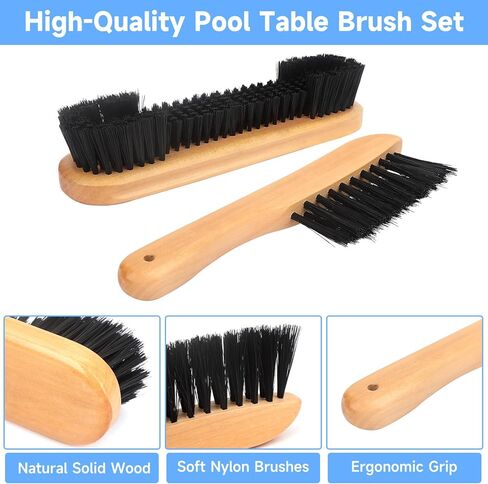 CONLI 19 Pcs Pool Table Cleaning Kit- Complete Billiard Accessories Set with Pool Table Brush for Felt, Rail Brush, Cue Shine Polisher, Chalk, Tip, Duster, Broom Storage Bag for Professional Home Care in Kuwait