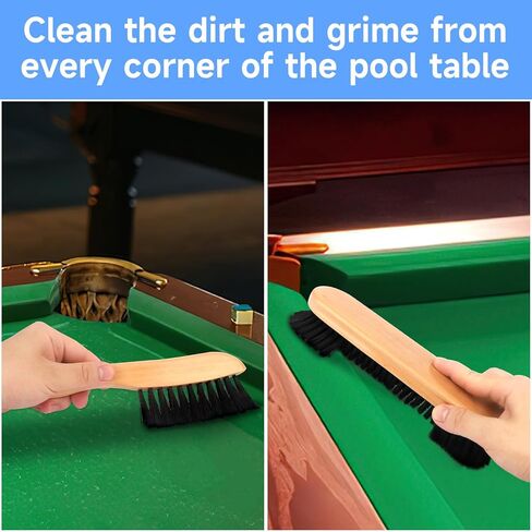 CONLI 19 Pcs Pool Table Cleaning Kit- Complete Billiard Accessories Set with Pool Table Brush for Felt, Rail Brush, Cue Shine Polisher, Chalk, Tip, Duster, Broom Storage Bag for Professional Home Care in Kuwait