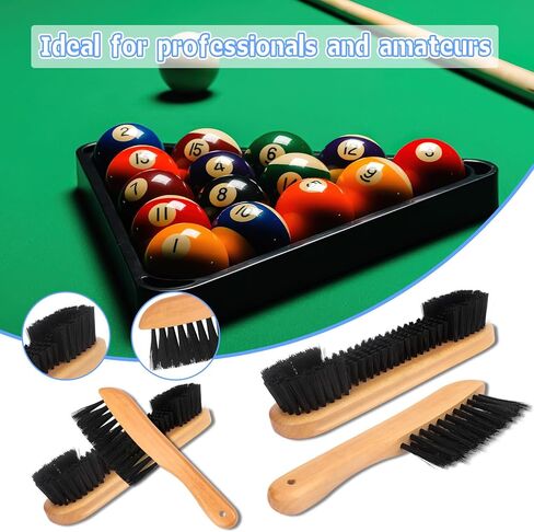 CONLI 19 Pcs Pool Table Cleaning Kit- Complete Billiard Accessories Set with Pool Table Brush for Felt, Rail Brush, Cue Shine Polisher, Chalk, Tip, Duster, Broom Storage Bag for Professional Home Care in Kuwait