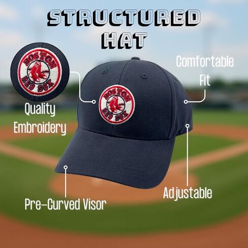 Officially Licensed Boston Youth Boys Girls Baseball Classic Edition Navy MVP Hat Kids Adjustable Primary Home Team Logo Red/Blue Sox Sports Ball Cap in Saudi Arabia