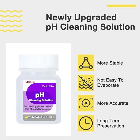 Cleaning Solution 50ml*4 for pH Meter Electrode,TDS EC Probe Cleaning Cleanser,Electrode Cleaning Solution in Kuwait