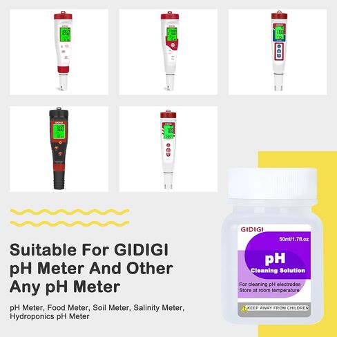 Cleaning Solution 50ml*4 for pH Meter Electrode,TDS EC Probe Cleaning Cleanser,Electrode Cleaning Solution in Kuwait