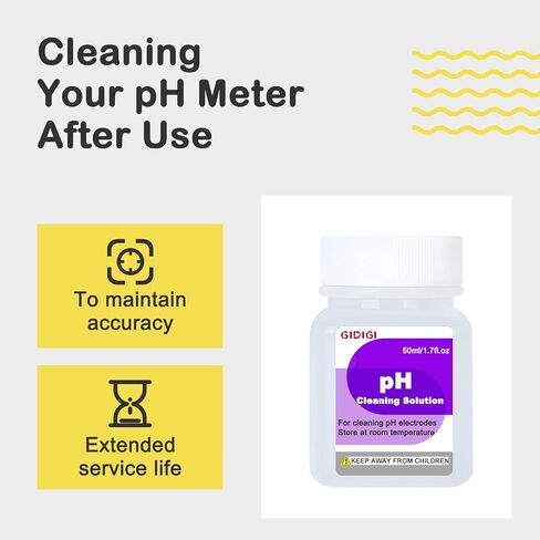 Cleaning Solution 50ml*4 for pH Meter Electrode,TDS EC Probe Cleaning Cleanser,Electrode Cleaning Solution in Kuwait