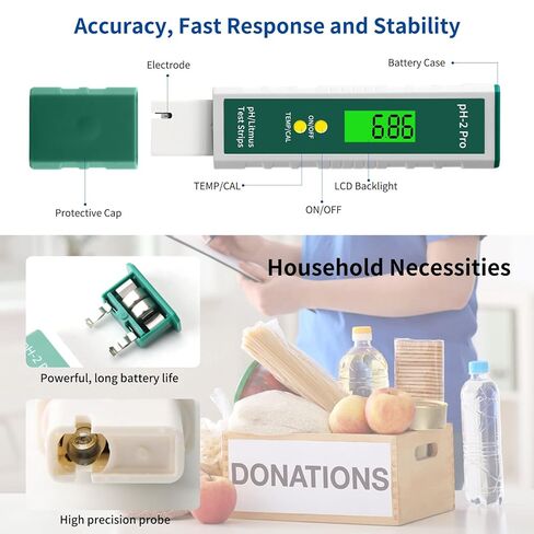 مجموعة عدادات رقمية للأس الهيدروجيني وTDS، جهاز اختبار جودة المياه 0.01 عالي الدقة ومقياس TDS وEC 3 في 1، ومقياس PPM وμS للمياه، ومجموعة اختبار المياه العملية in Kuwait